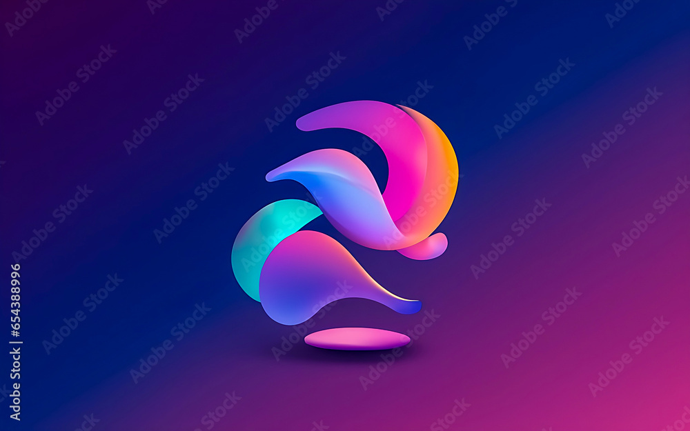 Poster 3D abstract  abstract pattern backdrop shade of cool lighting dark contrast computer graphics generative ai for wallpaper