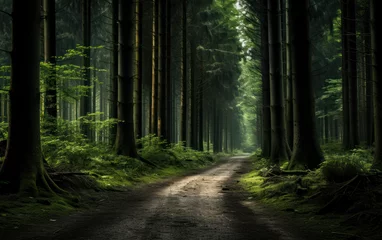 Deurstickers Bosweg path in the forest