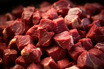 Naklejka premium A pile of fatty red meat