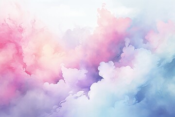 watercolor clouds in pastel color stains