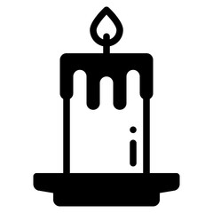 Candles icon in solid line style. Vector illustration, suitable for logo, web, graphic design, illustration, sticker, books, etc