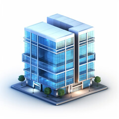 3d render of a modern building 3d icon
