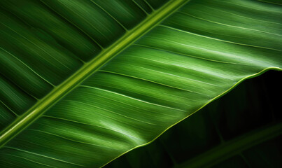 Leaves macro of wallpaper. Wet tropical plant background.