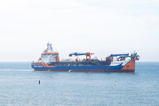 LNG trailing suction hopper dredger Vox Apolonia, Westkapelle,Netherlands,09-27-2023,