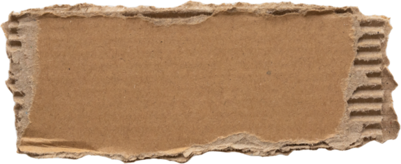 Brown Cardboard paper piece isolated on white background