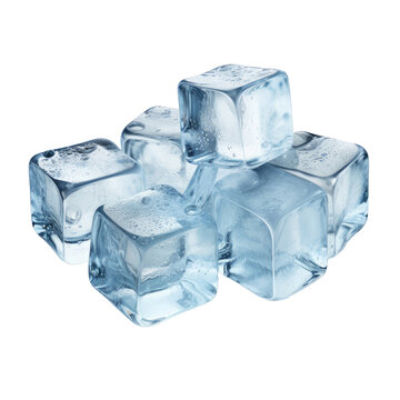  Ice cubes isolated on transparent background