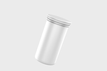 pill or vitamin dietary supplement bottle, Medical drug plastic bottle isolated on white background. 3d illustration