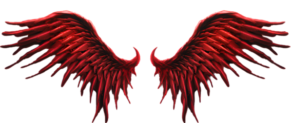 Demon Wings. Evil. Isolated on Transparent background.