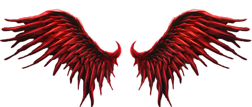 Demon Wings. Evil. Isolated on Transparent background.