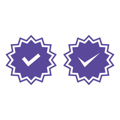 Set of vector badges and labels with check mark icons. Approved and certified icon. Check mark symbol. verified blue check logo with cloud shield. speech bubble check mark icon