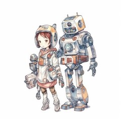 Obraz premium two robots in action