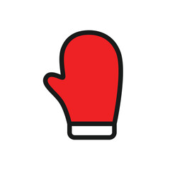 Mitten gloves linear icon. Christmas glove icon. Mitten icon. 2023 Santa glove vector sign. Mitten flat symbol pictogram. UX UI icon 
