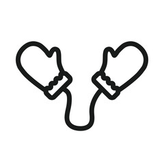 Mitten gloves linear icon. Christmas glove icon. Mitten icon. 2023 Santa glove vector sign. Mitten flat symbol pictogram. UX UI icon 