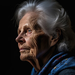 Naklejka premium Close-up portrait of old woman.concept