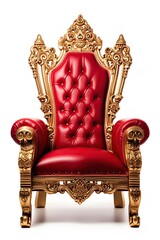 Throne chair isolated on white background. Generative Ai
