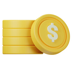 Coin 3D Icon Illustration