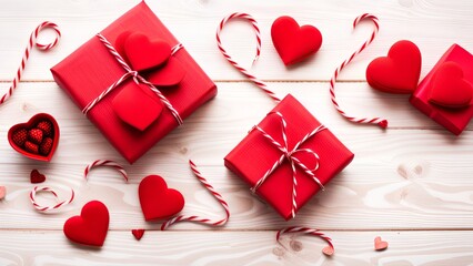 gift box with red hearts