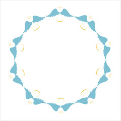angel with wings christmas art drawn round frame