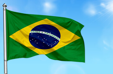 Brazil flag national day banner design texture illustration High Quality flag background 