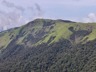 Green hills and valleys beautiful view of the part of western ghat , Baba Budangiri Karnataka 