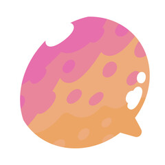 レトロドットなオレンジの模様吹き出し☆PNG