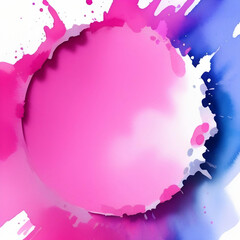 circle, mockup, round watercolor blue and pink, pink splash, generative ai