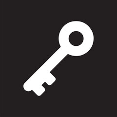 Key icon vector. Key logo design. Key vector icon illustration isolated on black background