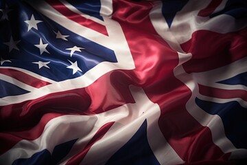 United Kingdom and United States of America flag combined. Generative Ai - obrazy, fototapety, plakaty