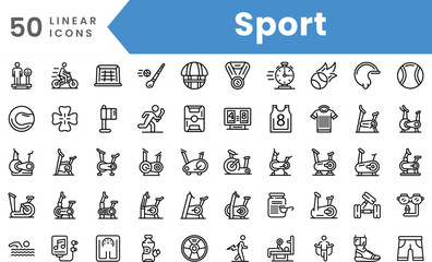 Set of linear Sport icons. Outline style vector illustration