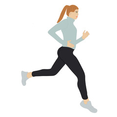 Dynamic running woman illustration