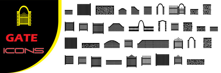 Gate creative icon design. outline set of Gate icon. vector outlined iconic seamless pattern of gate.