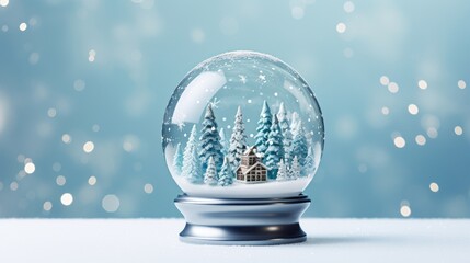 Fototapeta na wymiar Christmas Snow Glass Winter Ball