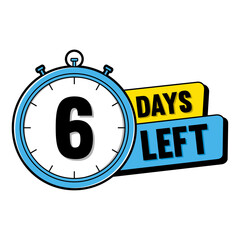 6 days left countdown timer number of six days left promotional social banner design