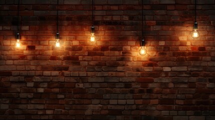 Embrace the vintage vibe! an aged brick wall lit by cozy bulb lights for timeless appeal