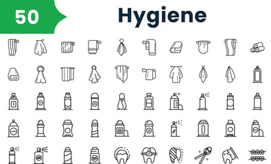 Set of outline hygiene Icons. Vector icons collection for web design, mobile apps, infographics and ui