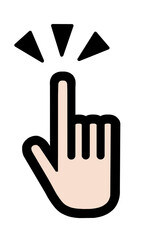 指さし　アイコン　記号　サイン タッチ　ワンポイント
