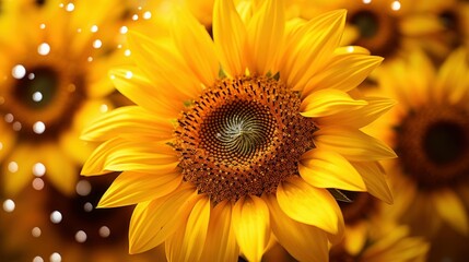 Fototapeta premium Close-up view of sunflowers.