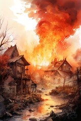 Obraz premium allegorical image of the phenomenon in watercolor style