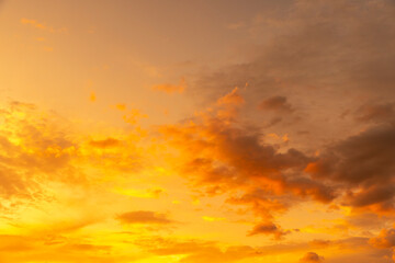multicolored yellow-orange sky at sunset