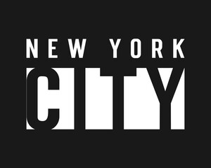 New York City text effect vector. college t-shirt design vector illustration. - obrazy, fototapety, plakaty