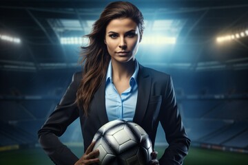 Woman as a football coach.