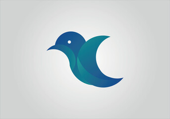 Modern Bird logo template with line art style. Creative abstract bird logo collection.