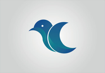 Modern Bird logo template with line art style. Creative abstract bird logo collection.