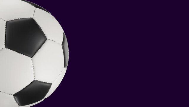 Soccer ball spinning. Alpha channel. Seamless looping.