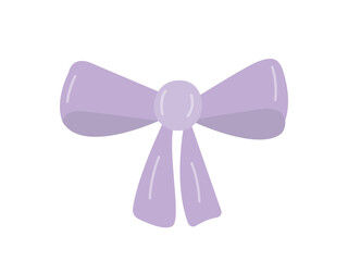 Vector purple satin bow flat illustration