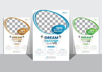 Flyer design template travel corporate educational flyer brochure vector design