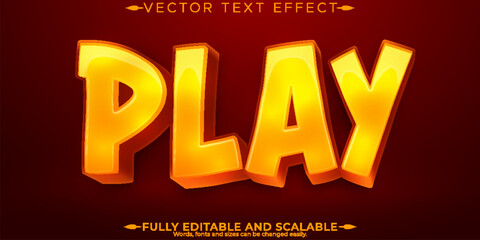 Cartoon play text effect, editable comic and funny text style.
