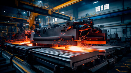 photo Manufacture of steel and metal products: Manufacture of steel and metal products, production work. Generative AI