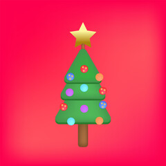 santa claus merry christmas tree vector illustration geometric