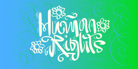 Human Rights Friendly Hand Lettering Script Style Vector Design Eps 10